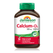 Jamieson - Calcium 500MG Vitamin D 1000IU 90's Health & Wellness