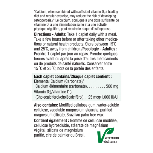 Jamieson - Calcium 500MG Vitamin D 1000IU 90's Health & Wellness