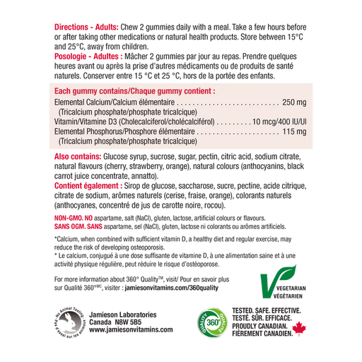 Jamieson - Calcium + Vitamin D Gummies 60's Health & Wellness