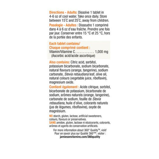 Jamieson - Effervescent Vitamin C 1,000 mg - Orange 10's Health & Wellness