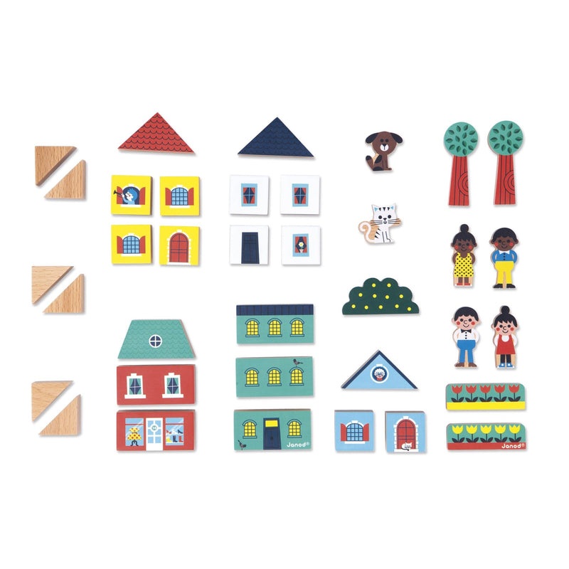 Janod - CROSS ROADS: CITY BLOCKS Games & Toys