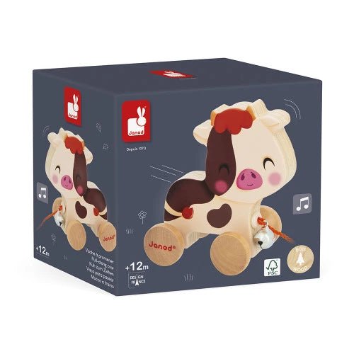Janod - FARM: PULL - ALONG COW Games & Toys