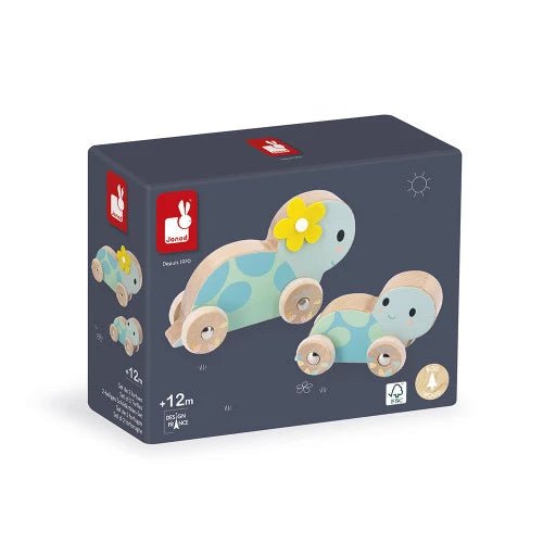 Janod - PURE: SET OF 2 TURTLES Games & Toys