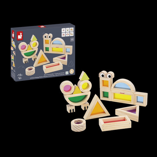 Janod - SENSORY: TRANSLUCENT BLOCKS Games & Toys