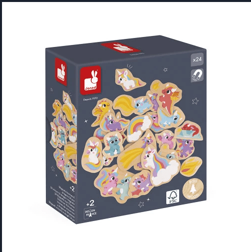 Janod - UNICORN & DRAGON MAGNETS - 24pcs Games & Toys