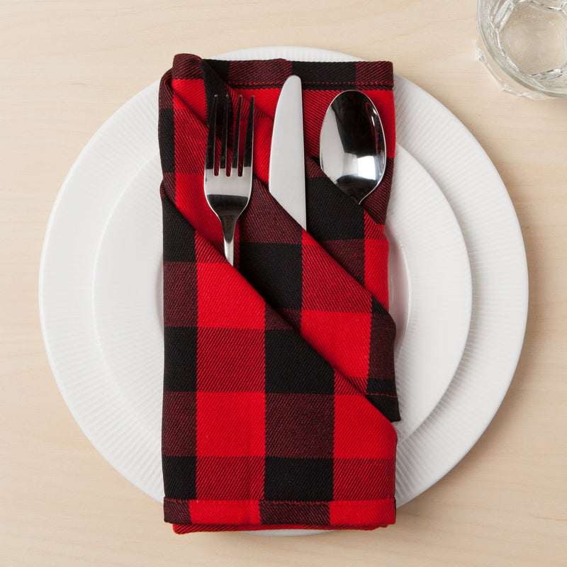 Danica - Recycled Cotton 2nd Spin Red Buffalo Check Napkins - lifestyle