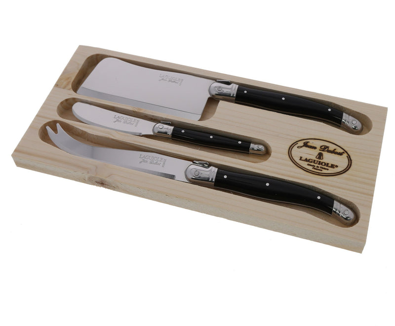 Jean Dubost - Laguiole Cheese 3 - Piece Set Home & Kitchen Black