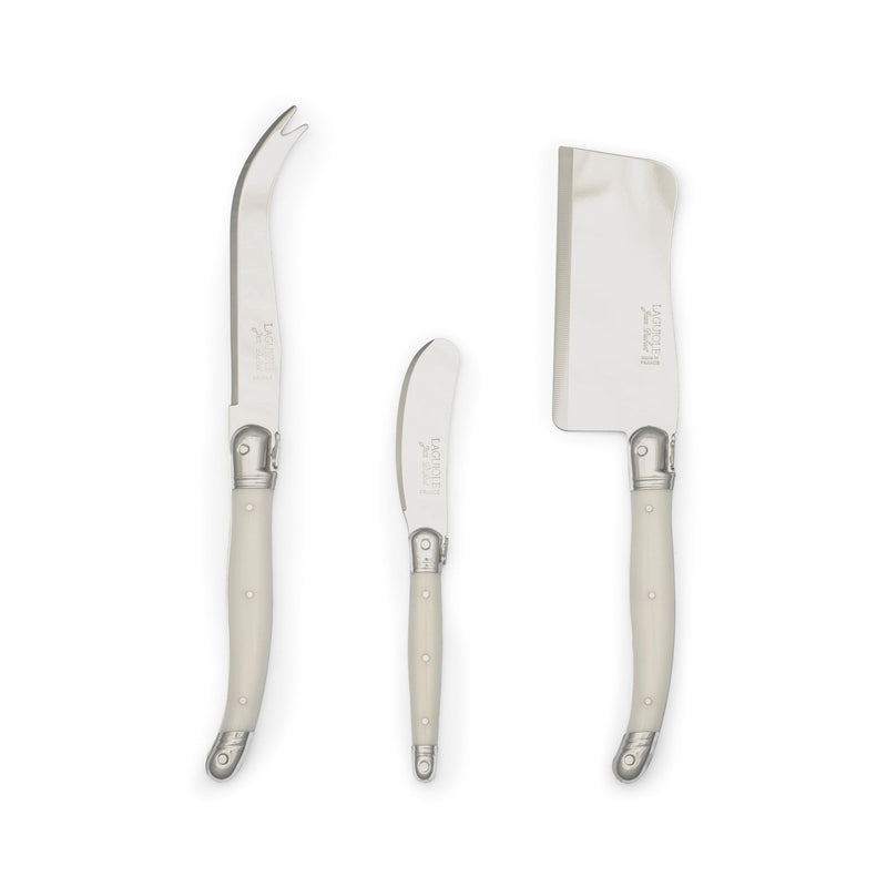 Jean Dubost - Laguiole Cheese 3 - Piece Set Home & Kitchen Pearl White