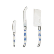 Jean Dubost - Laguiole Cheese 3 - Piece Set Home & Kitchen White & Blue Striped