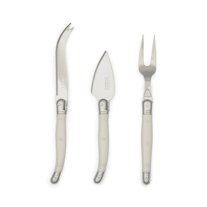 Jean Dubost - Laguiole Parmesan ABS 3 - Piece Set Home & Kitchen Pearl White