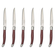 Jean Dubost - Laguiole Serrated Knife Set ABS Handle 6pc Home & Kitchen Fruity Red