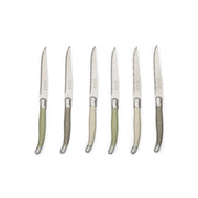 Jean Dubost - Laguiole Serrated Knife Set ABS Handle 6pc Home & Kitchen Lichen Mix