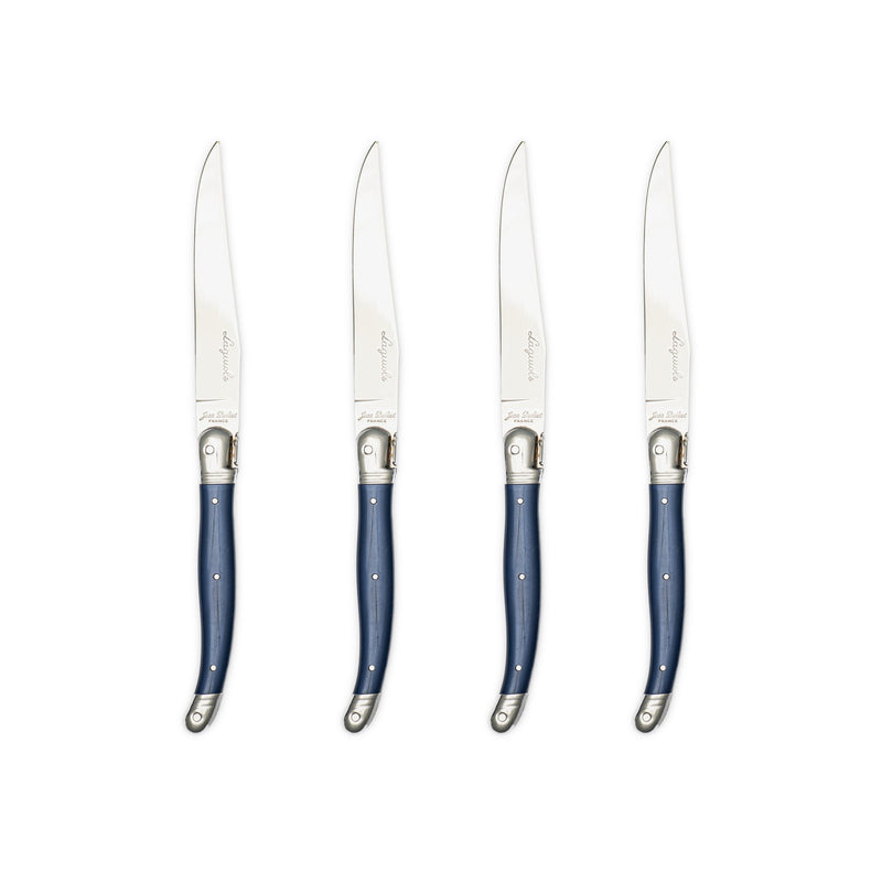 Jean Dubost - Laguiole Smooth Knife Set ABS Dark Blue 4pc Home & Kitchen