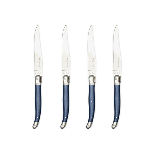 Jean Dubost - Laguiole Smooth Knife Set ABS Dark Blue 4pc Home & Kitchen