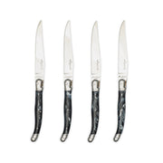 Jean Dubost - Laguiole Smooth Knife Set ABS Handle 4pc Home & Kitchen Black Marble