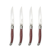 Jean Dubost - Laguiole Smooth Knife Set ABS Handle 4pc Home & Kitchen Fruity Red
