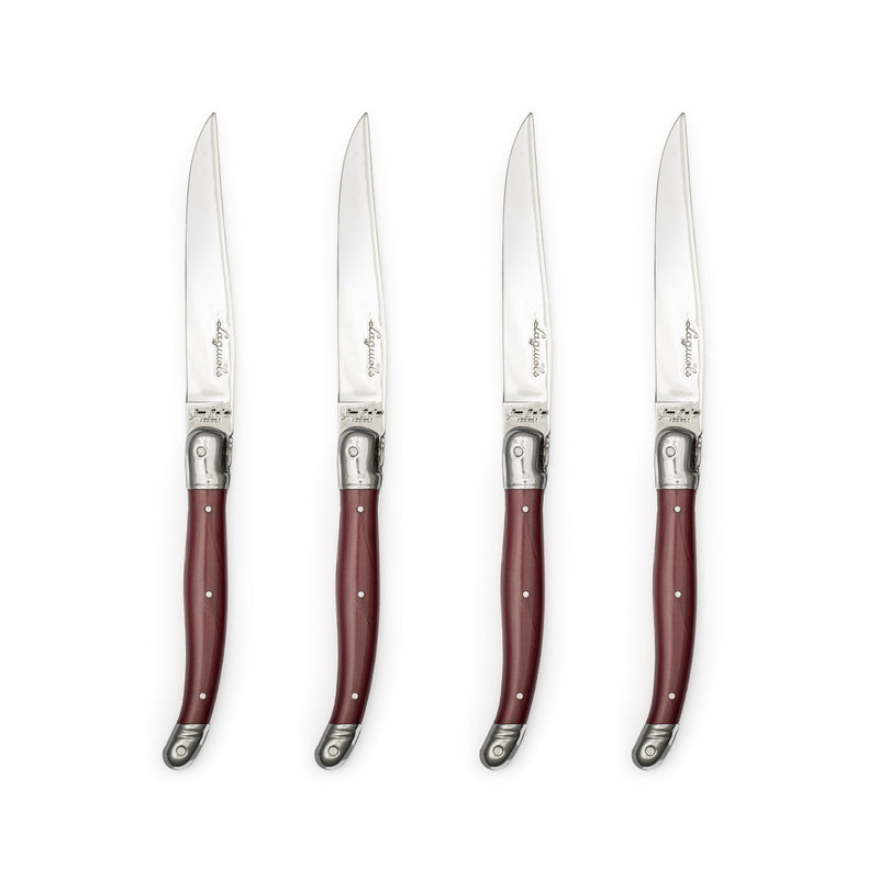 Jean Dubost - Laguiole Smooth Knife Set ABS Handle 4pc Home & Kitchen Fruity Red