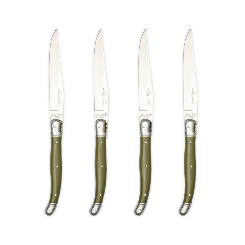 Jean Dubost - Laguiole Smooth Knife Set ABS Handle 4pc Home & Kitchen Khaki