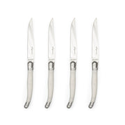 Jean Dubost - Laguiole Smooth Knife Set ABS Handle 4pc Home & Kitchen Pearl White