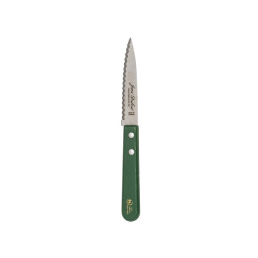 Jean Dubost - Tradition Serrated Paring Knife Green Beech Wood Handle Home & Kitchen
