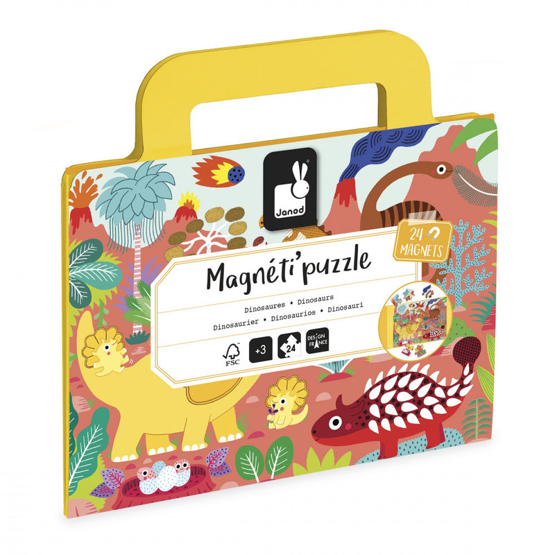 Janod - Magneti'puzzles - Dino - 24 Pieces