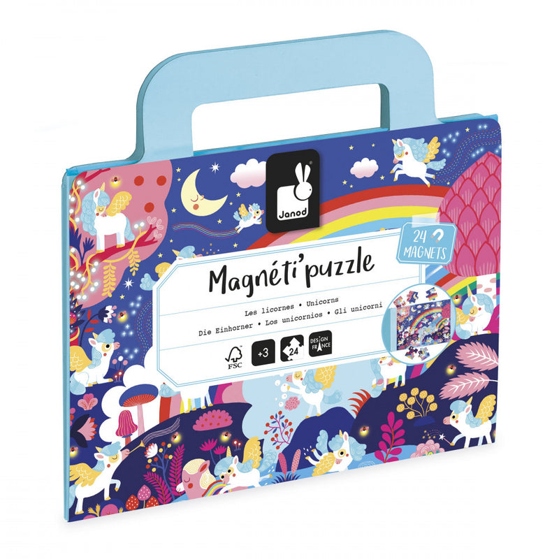 Janod - Magneti'puzzles - Unicorns - 24 Pieces