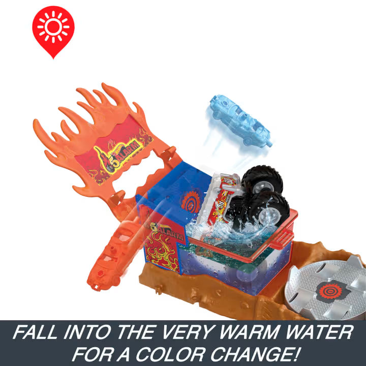Hot Wheels - Mt Arena World: 5 Alarm'S Color Shifter Water Blast Smash Playset