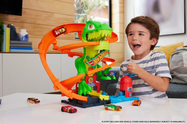 Hot Wheels - CITY T-REX VS FIRE STATION PLAYSET - Limolin 