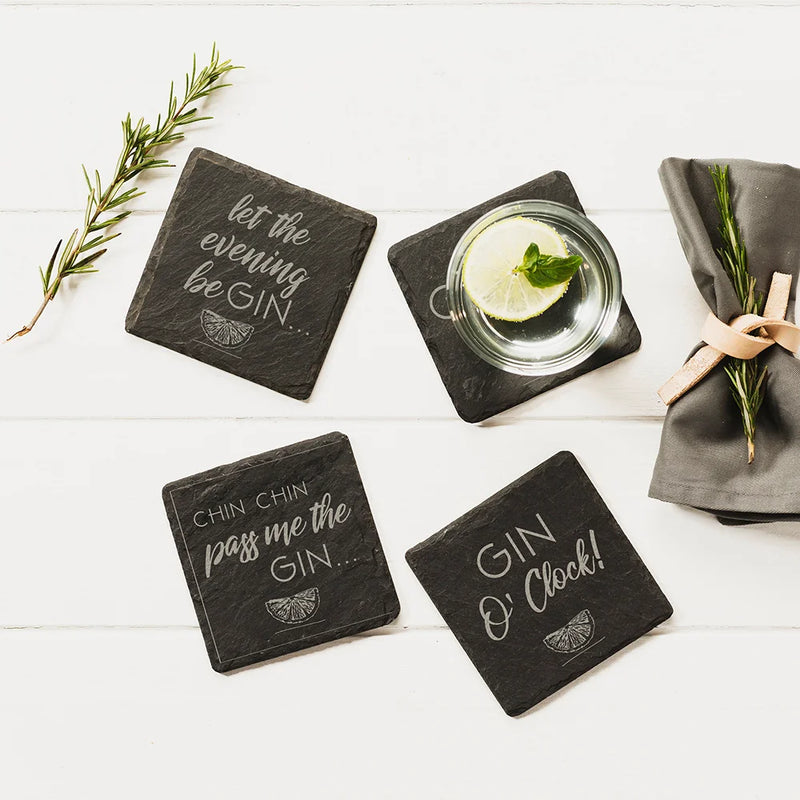 Selbrae House - Engraved Gin Slate Coasters s/4