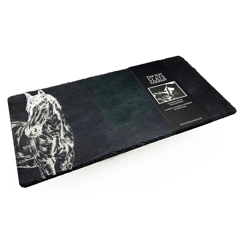 Selbrae House - Engraved Slate Horse Portrait Table Runner