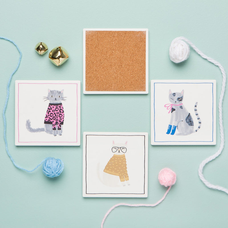 Jubilee - Feline Fine Soak Up Coaster Set of 4 Home & Kitchen