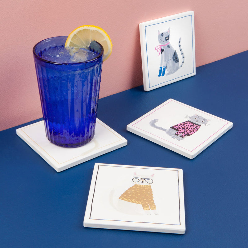 Jubilee - Feline Fine Soak Up Coaster Set of 4 Home & Kitchen