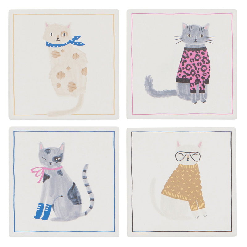 Jubilee - Feline Fine Soak Up Coaster Set of 4 Home & Kitchen