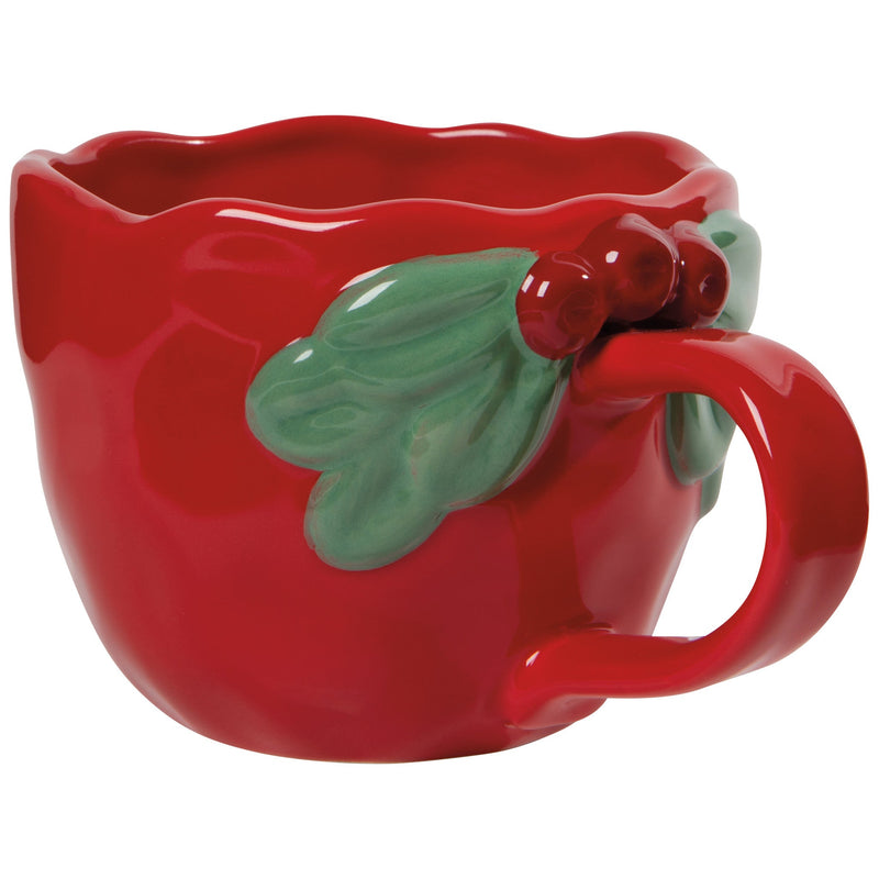 Jubilee - Christmas Sculpted Mug - Mistletoe Red