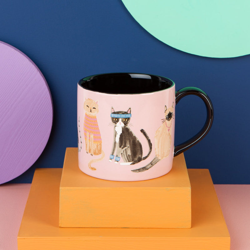 Jubilee - Mug in a box 14oz Feline Fine | Pink Home & Kitchen