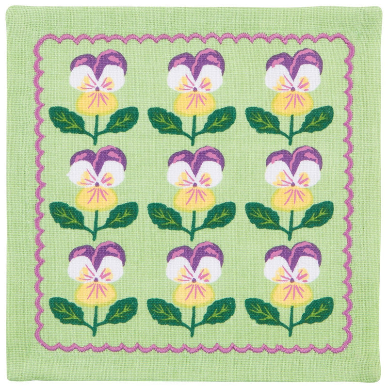 Jubilee - Pansy Printed Cocktail Napkins Set of 4 Assorted Home & Kitchen
