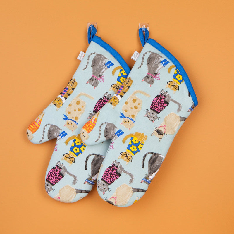 Jubilee - Set/2 Mitt Feline Fine | Blue Home & Kitchen