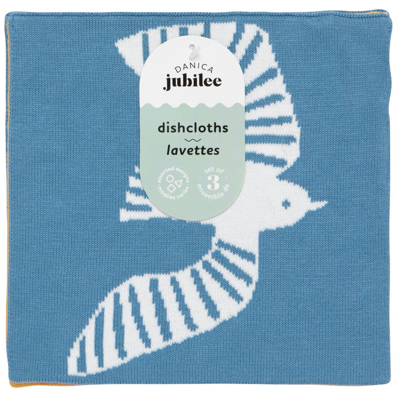 Jubilee - Set/3 Knit Dishcloth Birdie Home & Kitchen