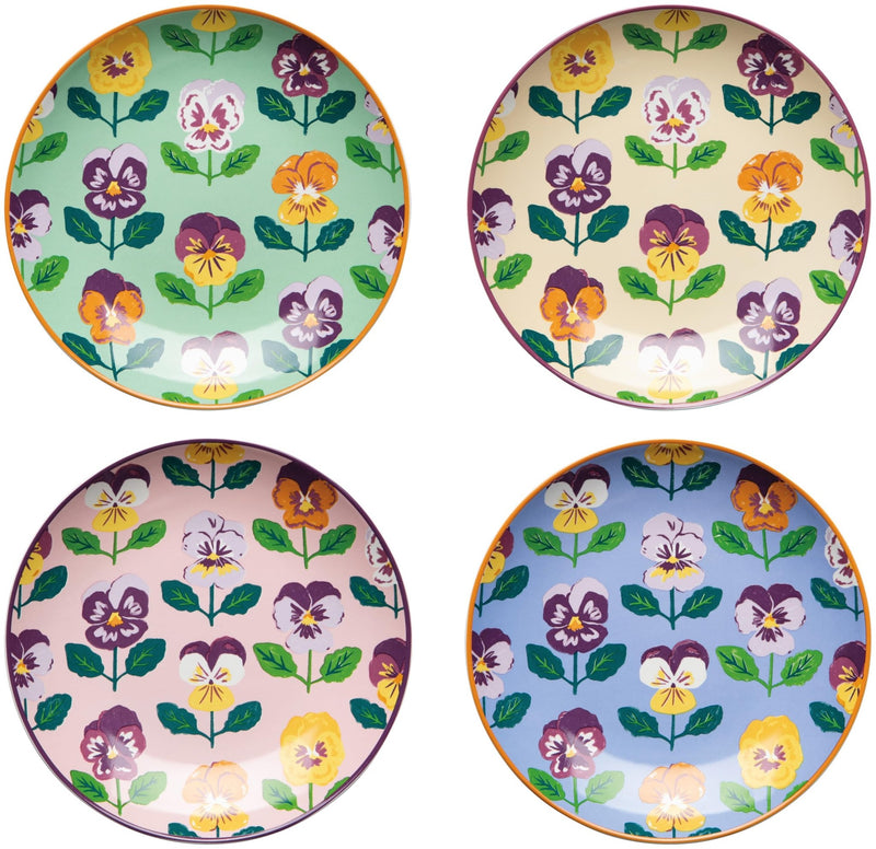 Jubilee - Set/4 Appie Plates Pansy Home & Kitchen
