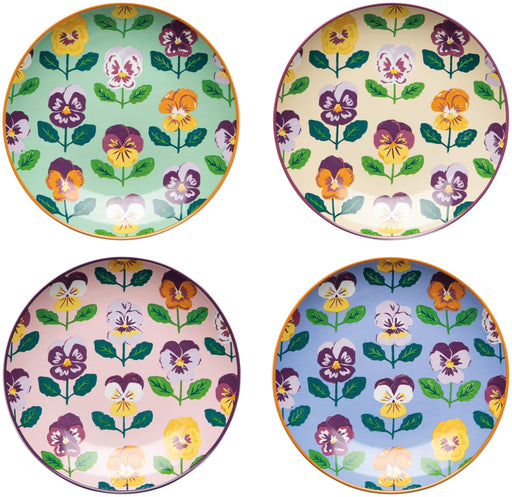 Jubilee - Set/4 Appie Plates Pansy Home & Kitchen