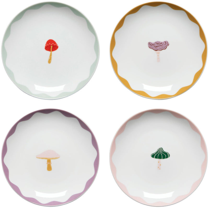 Jubilee - Set/4 AppiePlates MushroomGems Home & Kitchen