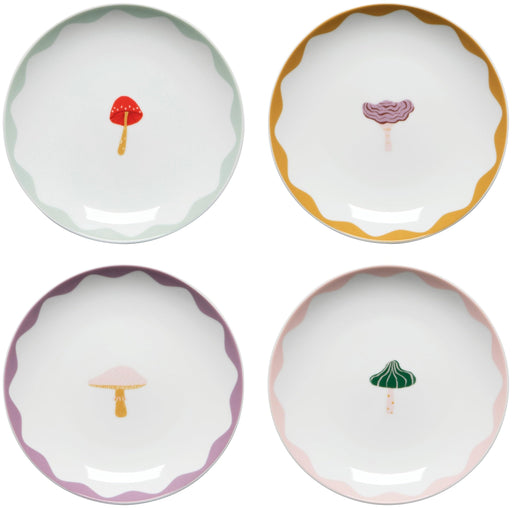 Jubilee - Set/4 AppiePlates MushroomGems Home & Kitchen