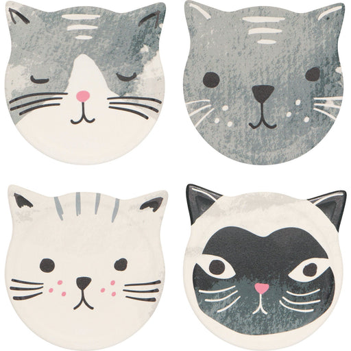 Jubilee - Set/4 Coaster Soak Up CatsMeow | Gray Home & Kitchen
