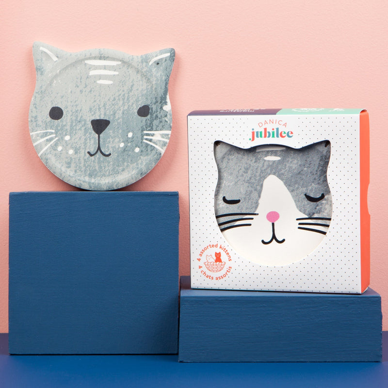 Jubilee - Set/4 Coaster Soak Up CatsMeow | Gray Home & Kitchen