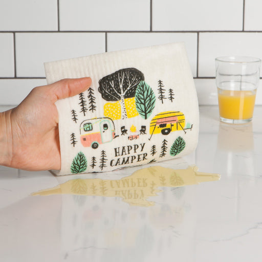 Jubilee - Swedish Dishcloth Happy Camper | Beige Home & Kitchen