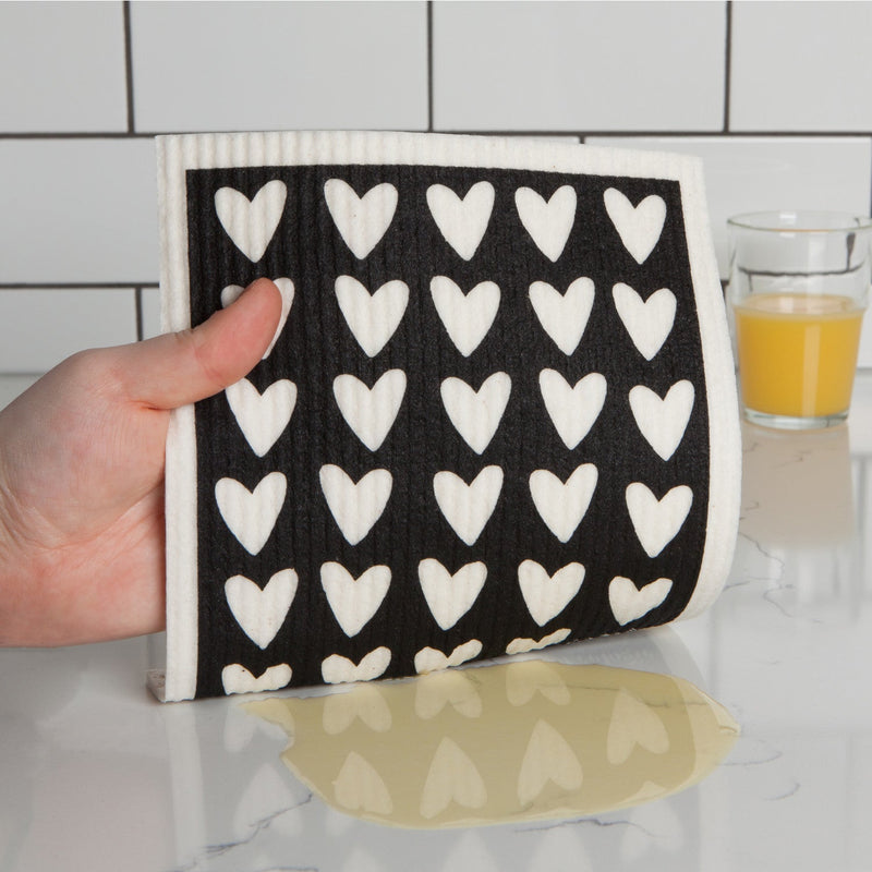Jubilee - Swedish Dishcloth Hearts | Black Home & Kitchen