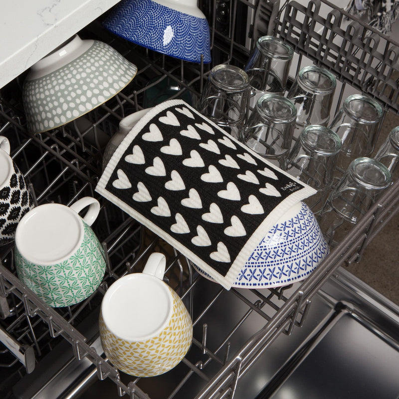 Jubilee - Swedish Dishcloth Hearts | Black Home & Kitchen