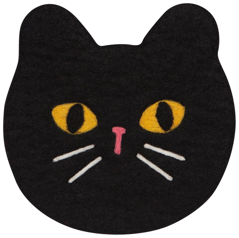 Jubilee - Trivet Felt Wool Black Cat Home & Kitchen