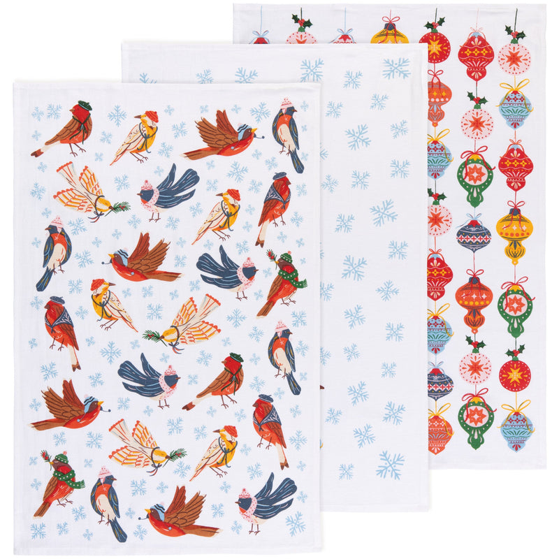 Jubilee - Season's Tweetings Christmas Floursack Dishtowels