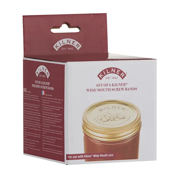 Kilner wide-mouth screw bands, set of six, 9.5 cm diameter